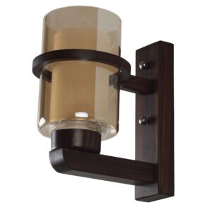 LEARC Designer Lighting Contemporary Glass Metal Wood Wall Light WL2079