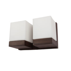 Contemporary Glass Metal Wood Wall Light