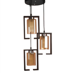 LEARC Designer Lighting Wood Glass Pendant HL6081-3