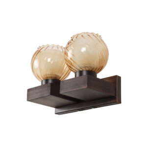 LEARC Designer Lighting Contemporary Glass Metal Wood Wall Light WL2888