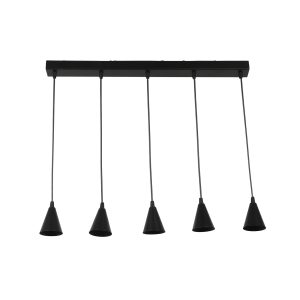 LEARC aluminium sheet pc diffuser black finish 5 light cluster reectangular hanging light 15 watt, 3 watt each 3KHL8002-5