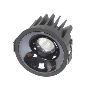LEARC aluminium black finish with glossy black reflector 12 watt LED down light with Bridgelux COB and philips LED driver TR1780