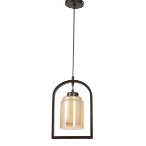 LEARC Designer Lighting Glass Metal Pendant Single HL8021-1