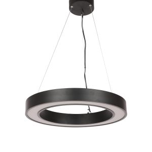 LEARC aluminium black finish 80 watt 18 inch dimmable and tunable LED Donut Hanging Light with remote HL8059-DT