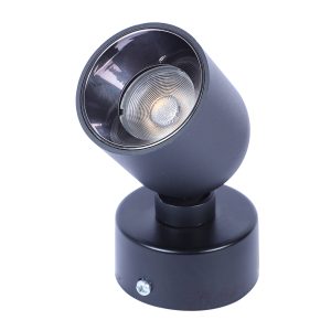 LEARC aluminium black 12 watt Bridgelux LED titlable and 360 degree rotatable LED surface light TR1824