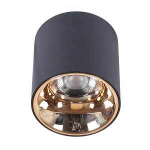 LEARC ANTI GLARE ALUMINIUM BLACK ,  ROSE GOLD REFLECTOR, 12 WATT COLOUR CHANGING 3 IN 1 CEILING CYLINDER TR1928-3C