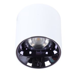LEARC ANTI GLARE ALUMINIUM WHITE,  BLACK REFLECTOR, 12 WATT COLOUR CHANGING 3 IN 1 CEILING CYLINDER TR1937-3C