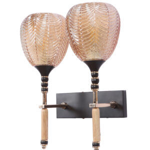 LEARC Designer Lighting Contemporary Glass Metal Wood Wall Light WL3444